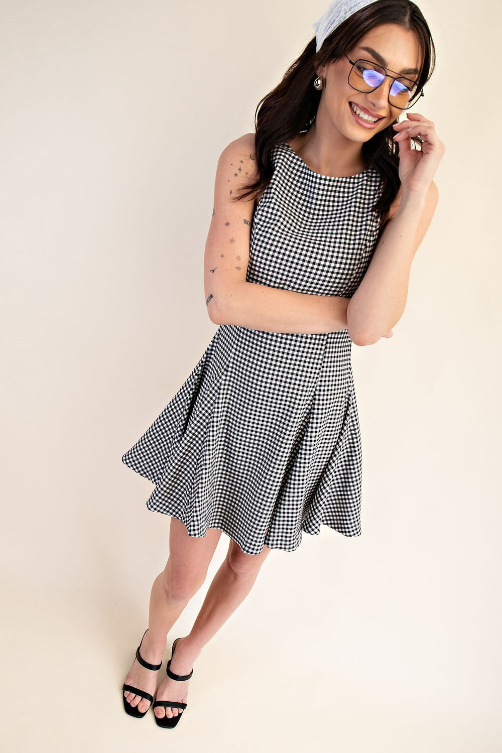 Sleeveless Godet Mini Dress