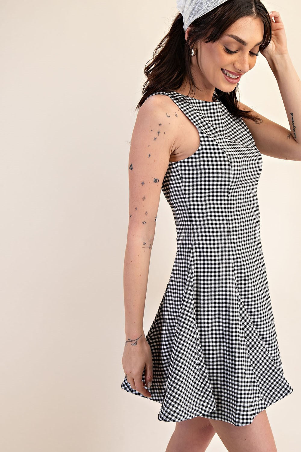 Sleeveless Godet Mini Dress