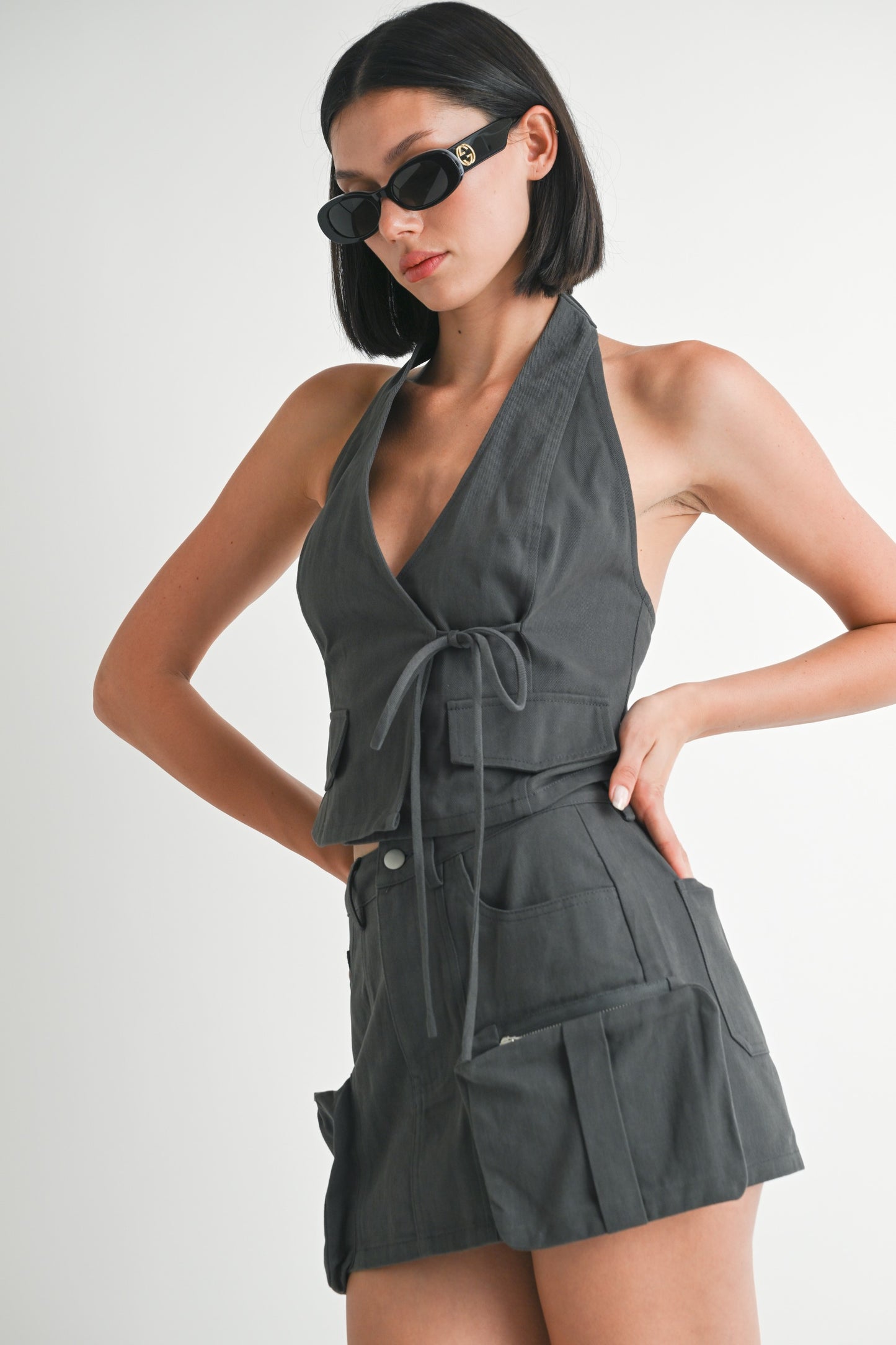 Top Halter Gris Urbano