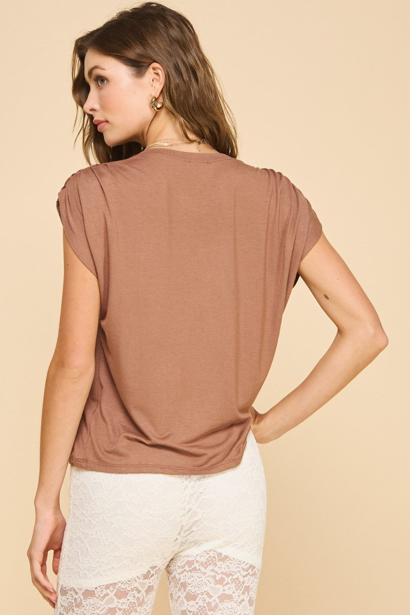 Freesia Basic Top Elastic On Shoulder