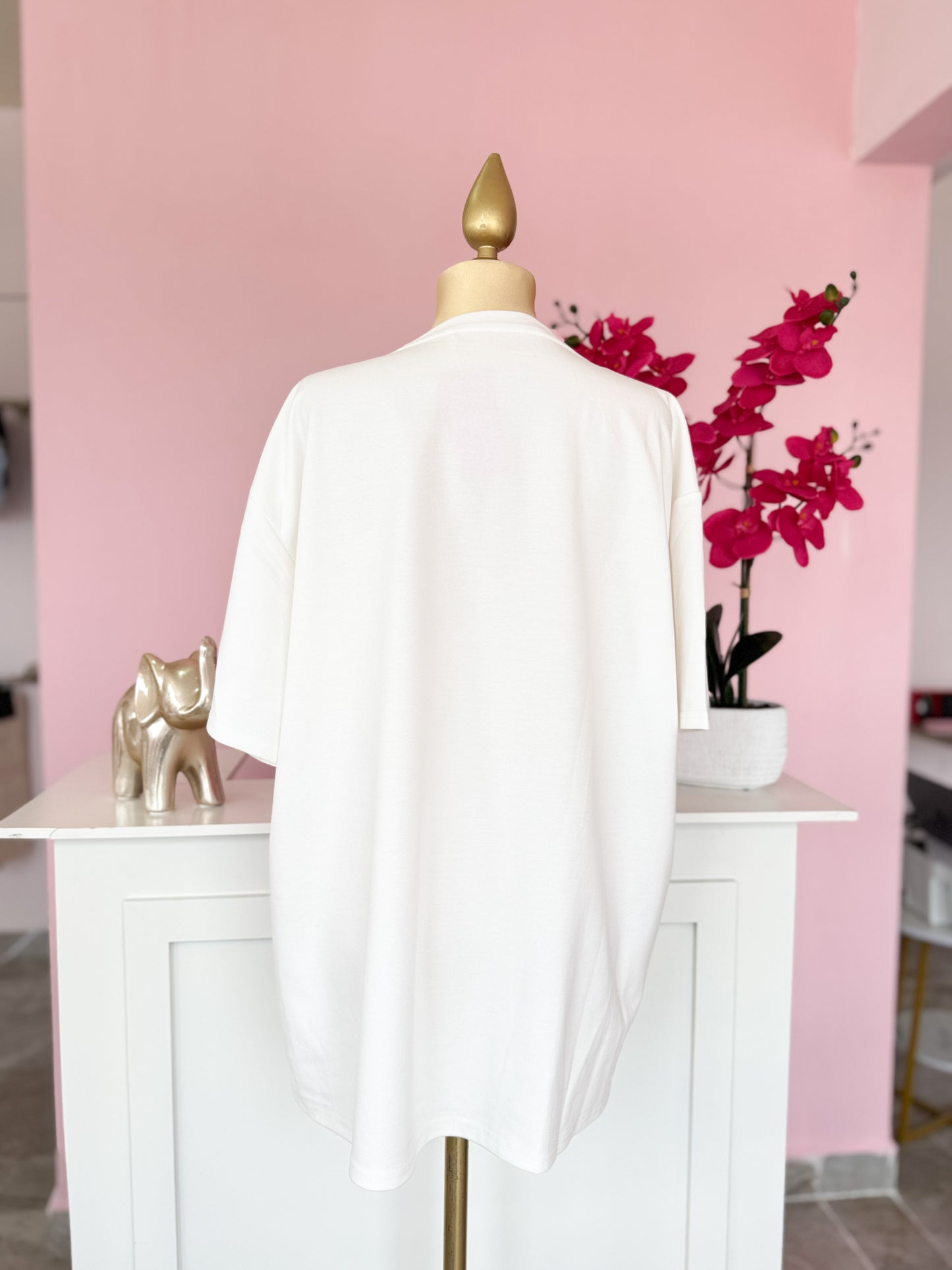 Blusa Oversize con Flores 3D Rosa