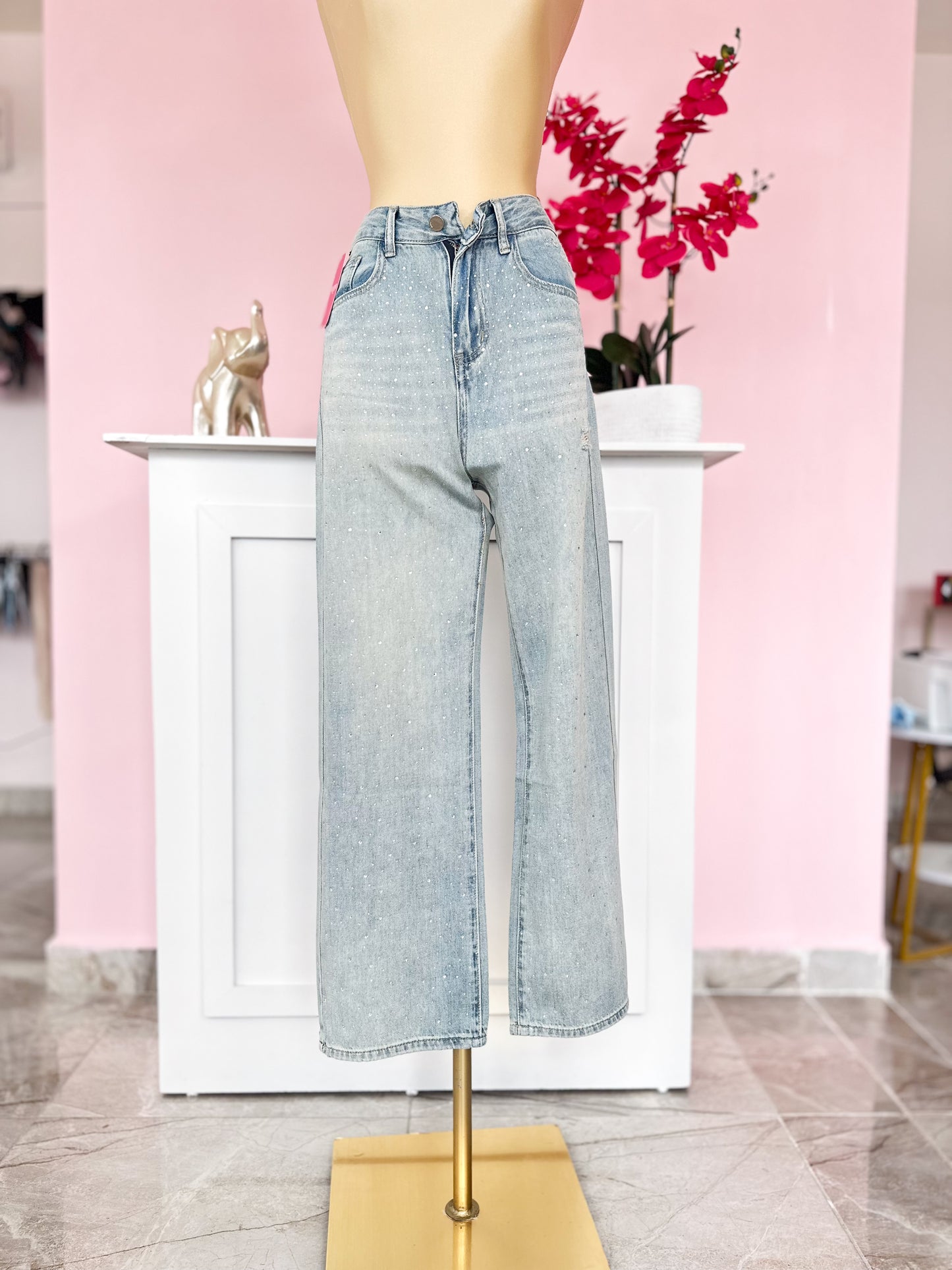 Sparkle Vibes: Jeans Stretch con Brillos
