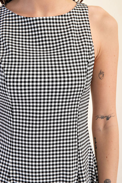 Sleeveless Godet Mini Dress