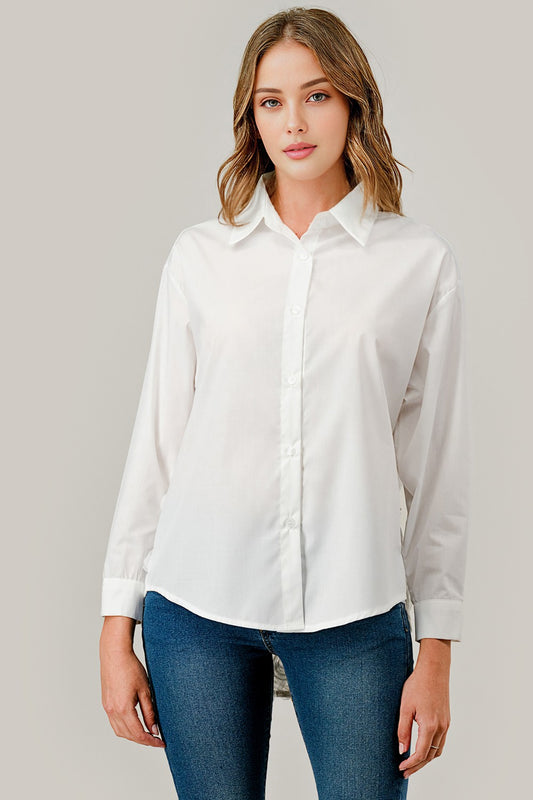 Camisa Blanca con Espalda de Rosas 3D
