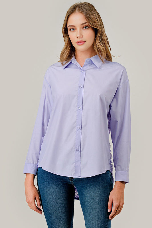Camisa Lila con Espalda de Rosas 3D