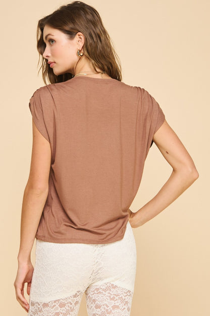 Freesia Basic Top Elastic On Shoulder