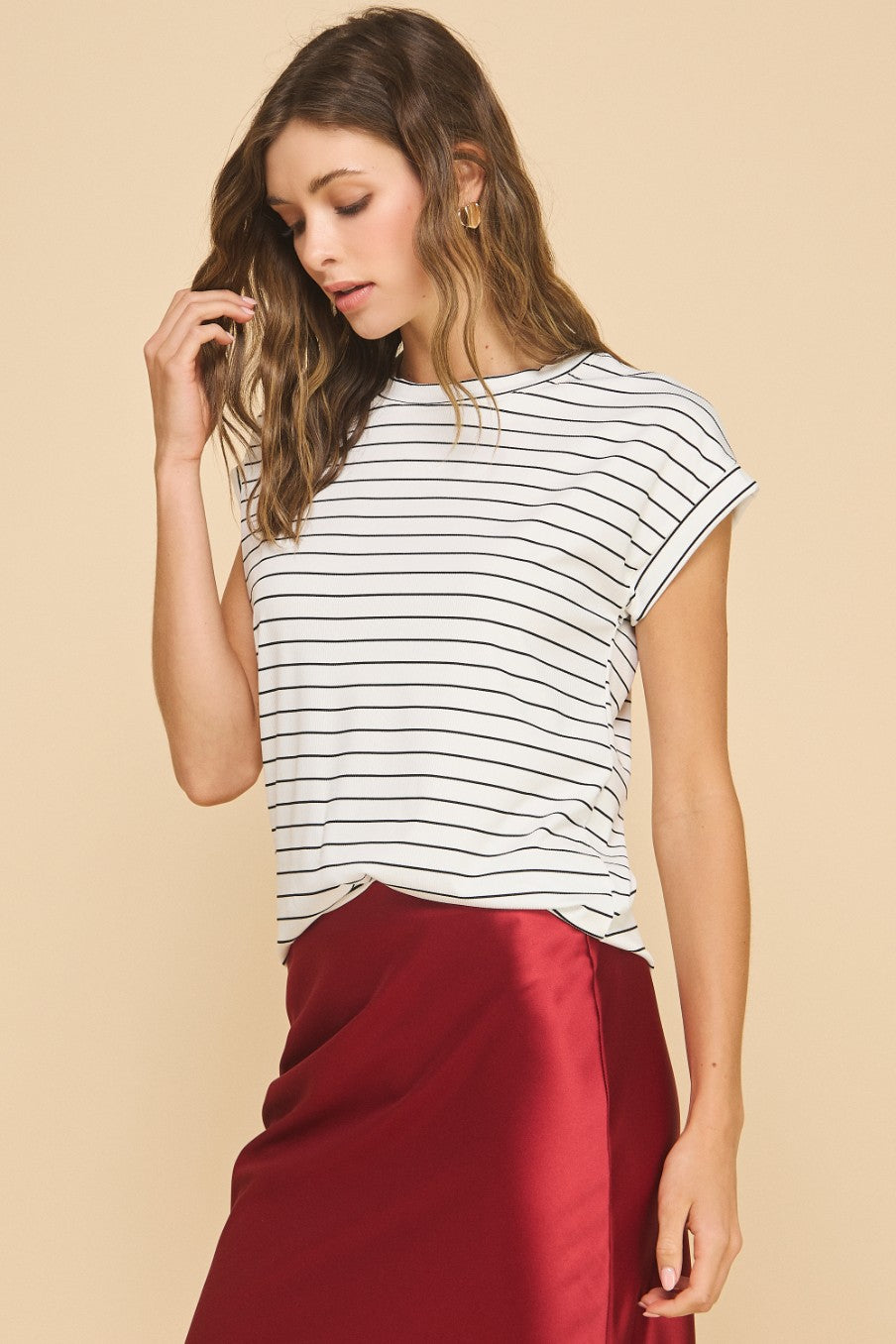 Camiseta Amicis Kate con Rayas y Puños