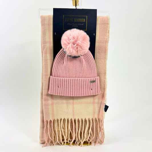 Set de Invierno - Bufanda y Gorro - Steve Madden - Rosa