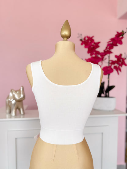 Top largo con tirantes - BLANCA