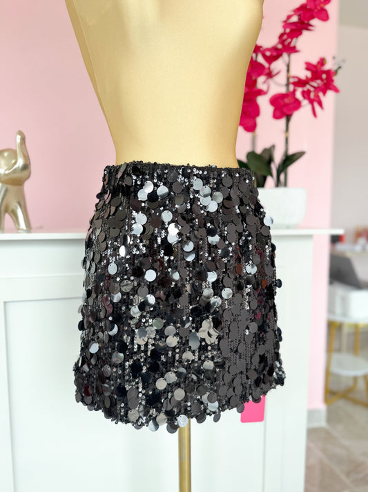 Minifalda Black Sequin Party
