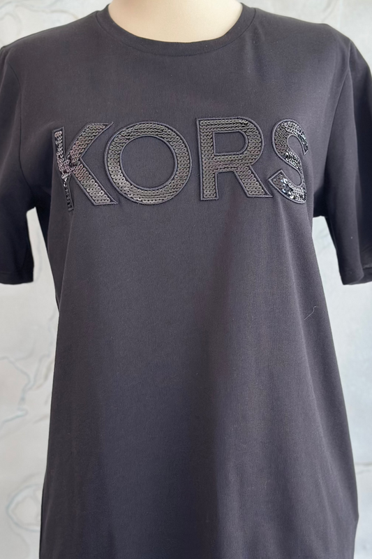 Sequined Logo Cotton T-Shirt - Michael Kors