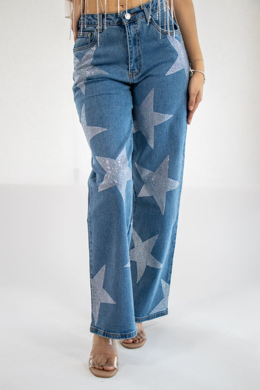 Jeans con estrellas brillantes
