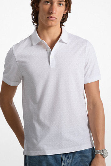 Greenwich Signature Logo Print Cotton Polo Shirt - Michael Kors