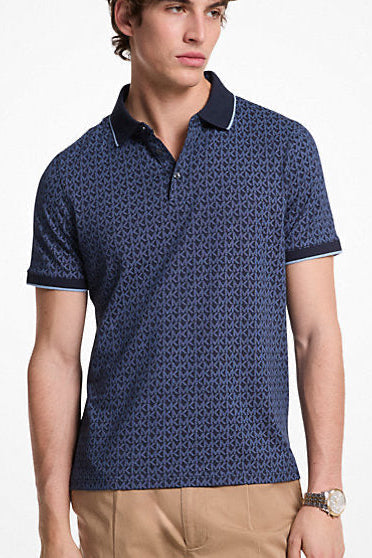 Greenwich Signature Logo Print Cotton Polo Shirt - Michael Kors
